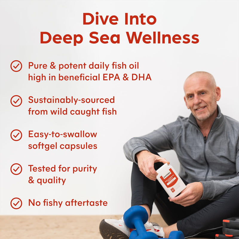 Purolabs Omega 3 Fish Oil Capsules – High Strength Omega 3 with 660mg EPA & 440mg DHA per Serving – Premium Omega 3 Capsules for Heart, Brain & Vision Support – 90 Easy-to-Swallow Softgels