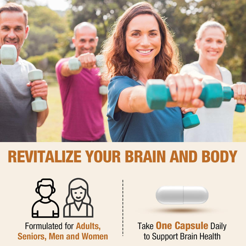 Liposomal Brain Supplement for Memory and Focus, 60 Servings | Plasmalogen, Curcumin, Vitamin E, Better Absorption, Cognitive Health, High Potency, for Seniors, Adult Men & Women