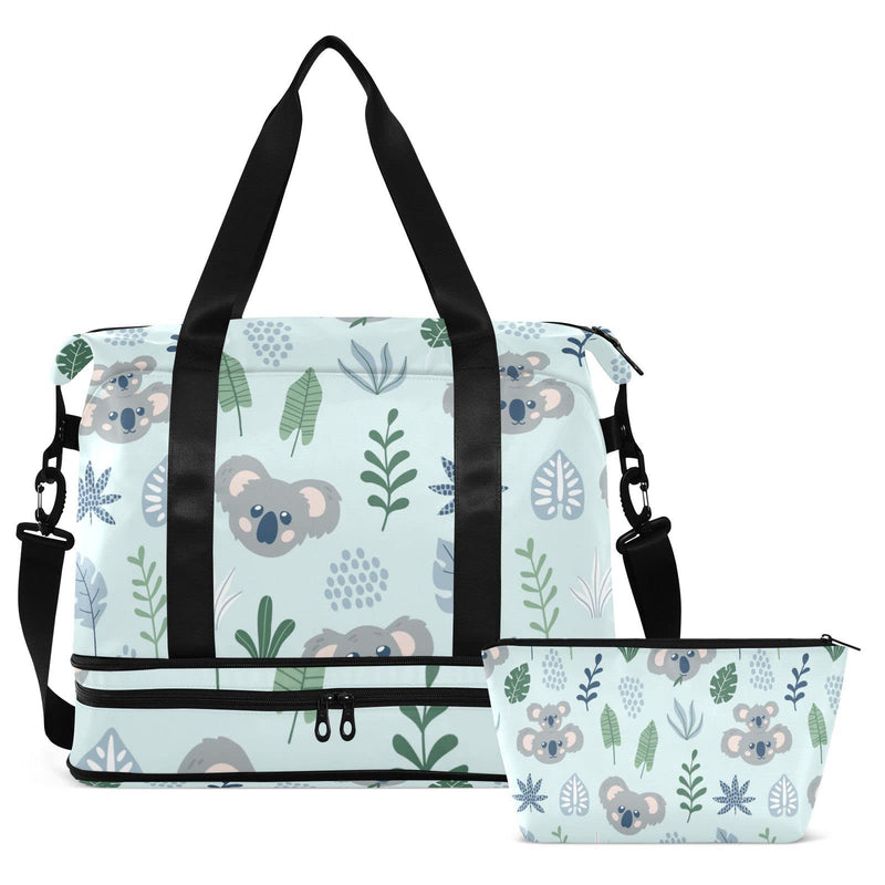 SUABO Travel Duffel Bag, Grey Koala Sports Tote Gym Bag for Travel, Shoulder Weekender Overnight Bag for Women Men One Size #15
