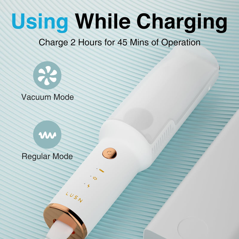 [Australia] - Baby Hair Clippers with Vacuum, Quiet Hair Trimmers for Kids, IPX7 Waterproof Rechargeable Cordless Haircut Kit for Baby Children Infant White Vacuum 