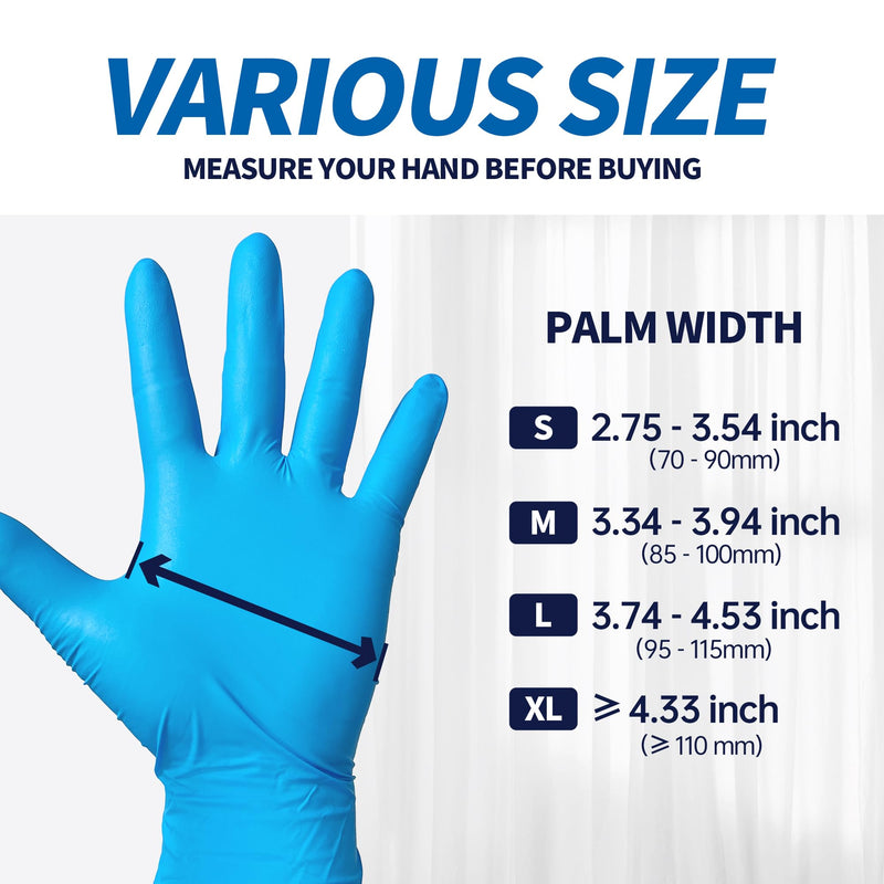 [Australia] - Basic Vinyl Medical Exam Gloves, 4 Mil Powder-Free Latex-Free Food Grade Cleaning Disposable Glove, Blue 100Pcs Blue (Large 100) 