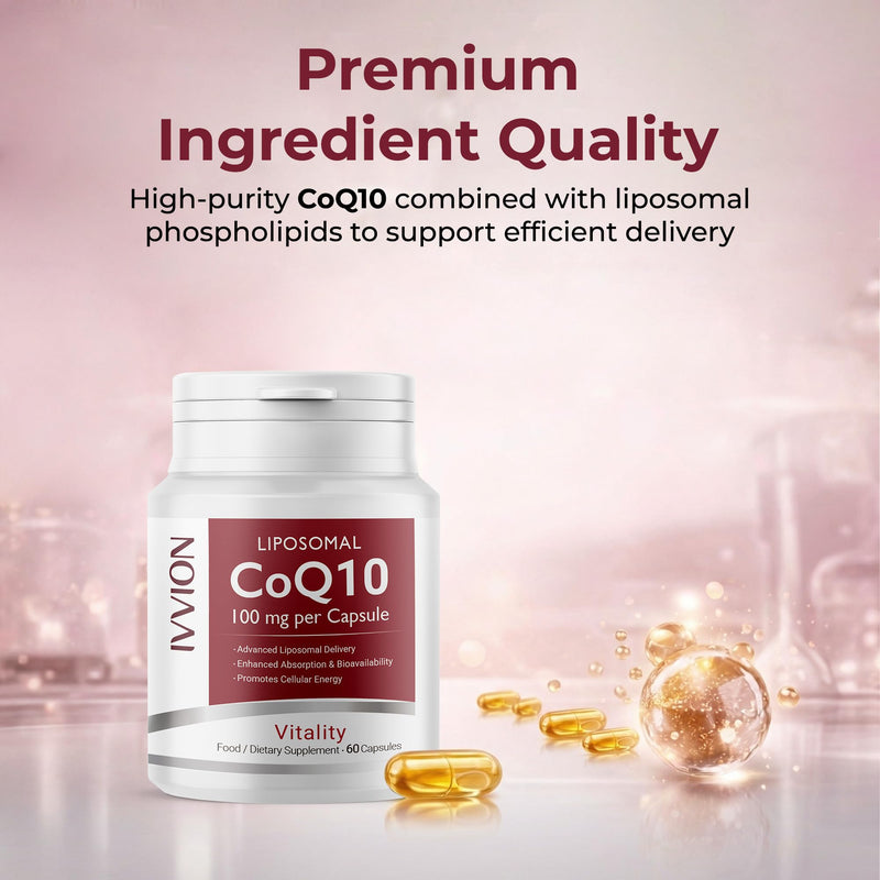 Liposomal CoQ10 100mg – Advanced Liposomal Delivery for Enhanced Absorption, Supports Cellular Energy & Heart Health, Vegan Non-GMO Coenzyme Q10, 60 Capsules (1 Per Day)