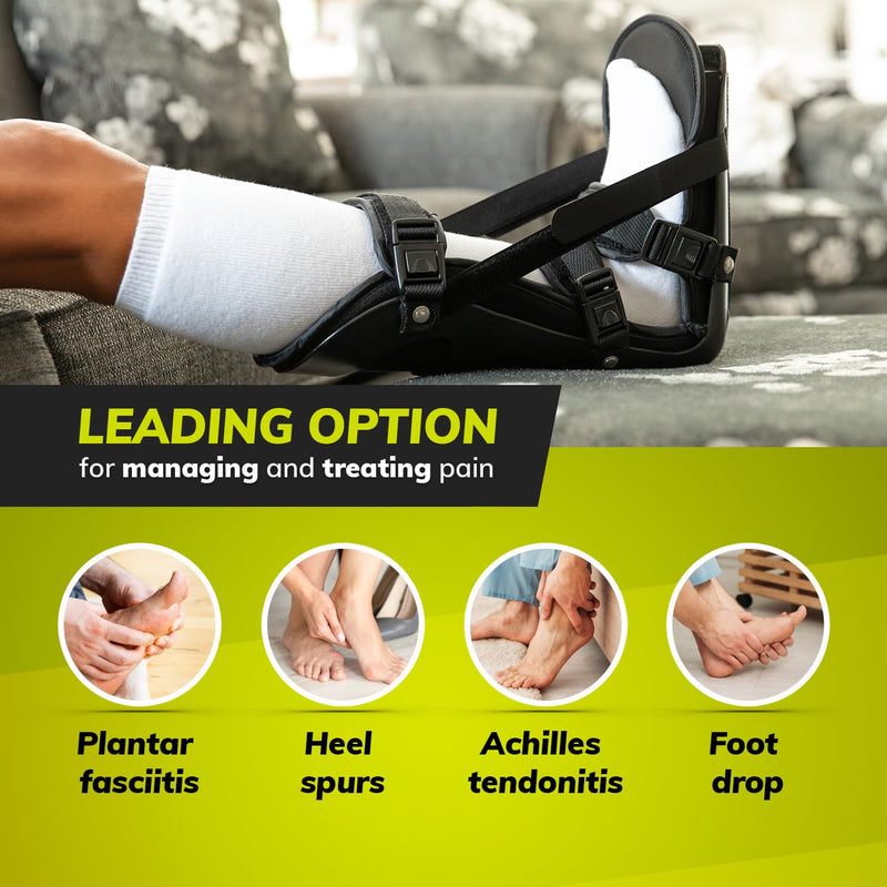 [Australia] - BraceAbility Sleeping Stretch Boot - Plantar Fasciitis Night Foot Splint Adjustable Achilles Tendonitis Brace for Fascia, Tendon and Calf Stretching, Heel and Bone Spur, Arch Pain Treatment (Medium) Medium 