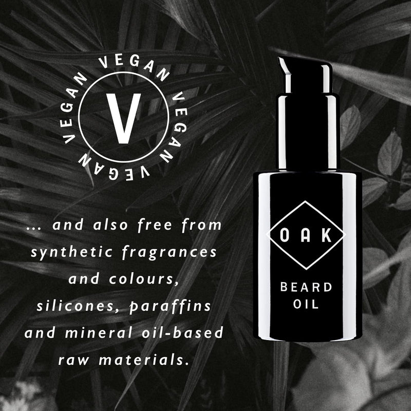 [Australia] - OAK BEARD OIL I Beard Oil, Beard Conditioner (30 ml): Softens the beard with organic oils. Natural beard care for men with 3-day beards to full beards. Vegan, certified natural cosmetics from Berlin. 