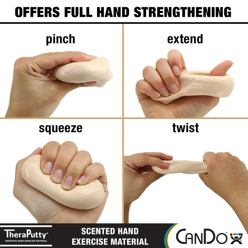 [Australia] - CanDo TheraPutty Scented Hand Exercise Putty For Rehabilitation, Exercises, Hand Therapy, Occupational Therapy, Vanilla Tan XX-Soft 1lb 1 Pound (Pack of 1) 
