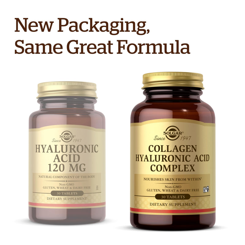 [Australia] - SOLGAR Collagen Hyaluronic Acid Complex - 30 Tablets, Pack of 2 - Non-GMO, Gluten Free, Dairy Free - 60 Total Servings 