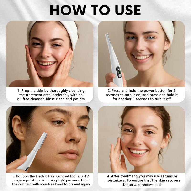 [Australia] - Sonic Dermaplane Razor for Women Face,Women’S Facial Exfoliation & Peach Fuzz Hair Removal System,Anti-Aging–3 Speeds–8 Dermaplaning Blades–Rechargeable,Sonic Dermaplaning Tool White 