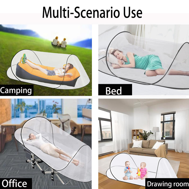 [Australia] - CMINGJ Large Pop Up Mosquito Tent, Portable Foldable Mosquito Net for Bed Camping Travel PatioÔºåMosquito Net for Adults Baby (78 * 31 * 22inch) (Black Fixed Size) Black Fixed Size 