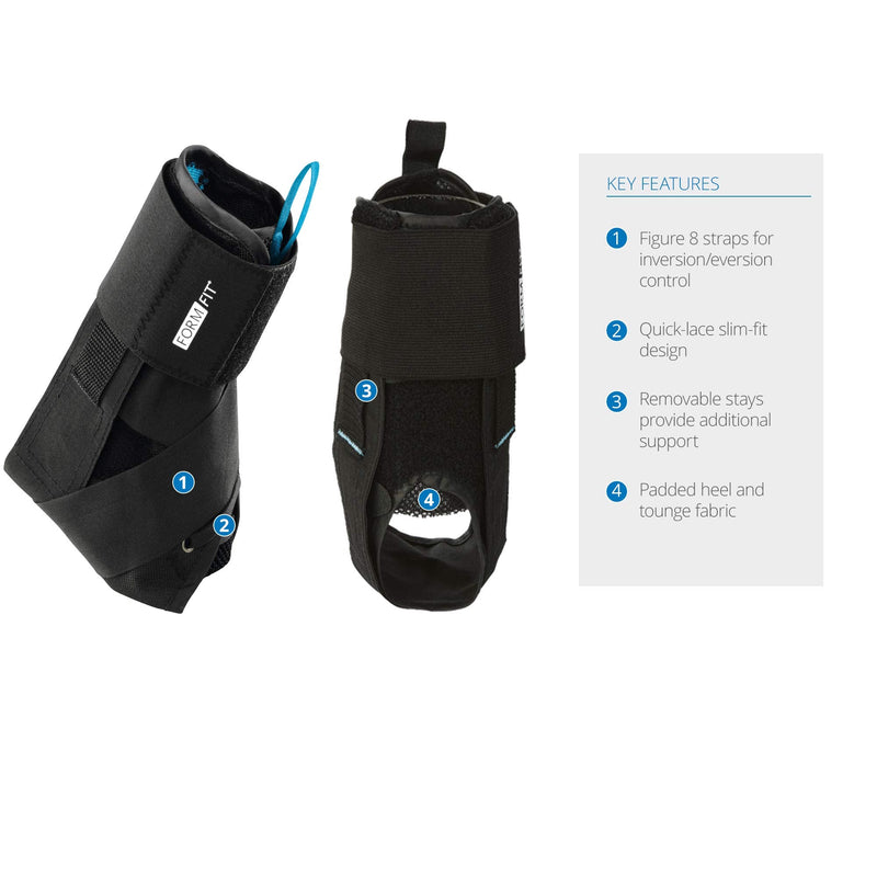 [Australia] - Ossur FormFit Ankle Brace with Speedlace & Figure 8 Straps | Single Pull Closure & Removable Semi-Rigid Stays | Ankle Immobilization Post Injury or Prophylactic Use | Durable Material | (Medium) 