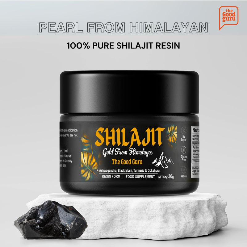 Shilajit 30g | 500 mg -with Ashwagandha, Black Musli, Turmeric & Gokshura - Original Gold from Himalayan Shilajit |100% Pure Resin Shilajit Shilajit | Vegan-Friendly Gold Shilajit
