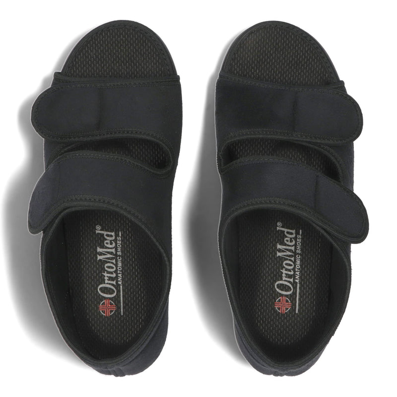 [Australia] - OrtoMed Open Orthopedic Shoes Women Men Adjustable Width Sandals Bandage Shoes Orthopedic Insole Velcro Fastener Microvelor Black 36-46 EU 40 EU Black 513 