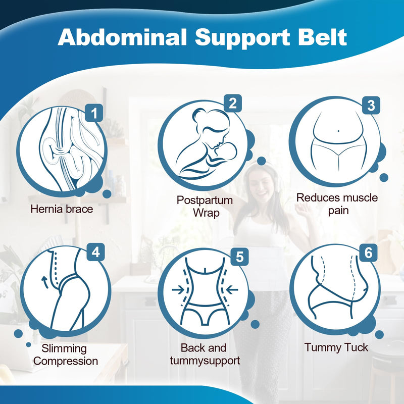 Abdominal Stomach Binder Belly Compression Band for Hysterectomy Pregnancy Hernia Diastasis Recti Postpartum Wrap Tummy Tuck Recovery Slimming Girdles for Women and Men-12 Inches Wide 30-45 Inches(Pack of 1)