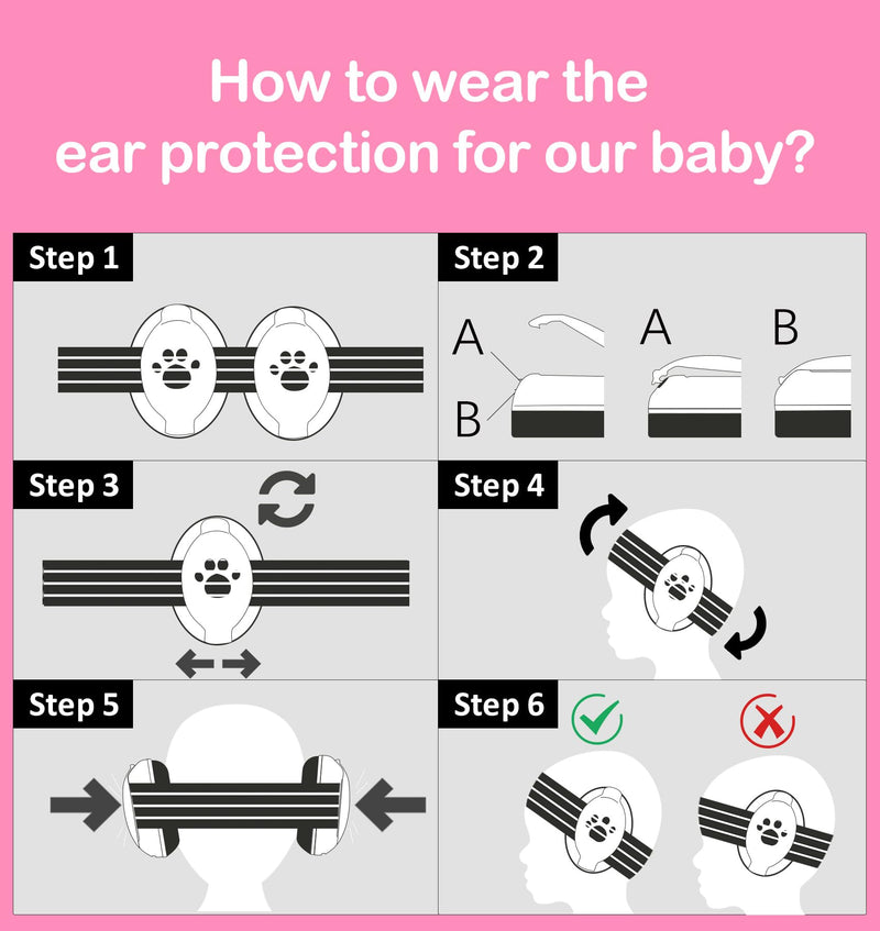 [Australia] - HZ001 Baby Hearing Protection - CE & CPC Certified for Babies up to 36 Months - with Replacement Headband Baby Earmuffs Ear Protection for Airplane, Firework Show - White 