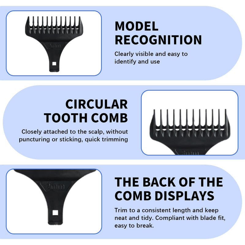 [Australia] - VARKAGE Set of 6 Hair Clipper Attachments, Trimmer Attachments, Comb Attachments Set for Clipper Hairdresser Salon Tool (Black (1-6 mm)) 