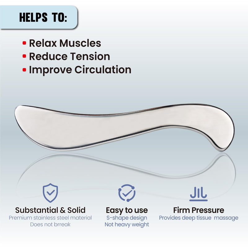 [Australia] - Muscle Scraper Tools, Stainless Steel Guasha Tool for Body, Scraping Tool Physical Therapy, Myofascial Release Tool, Massage Tools for Deep Tissue 