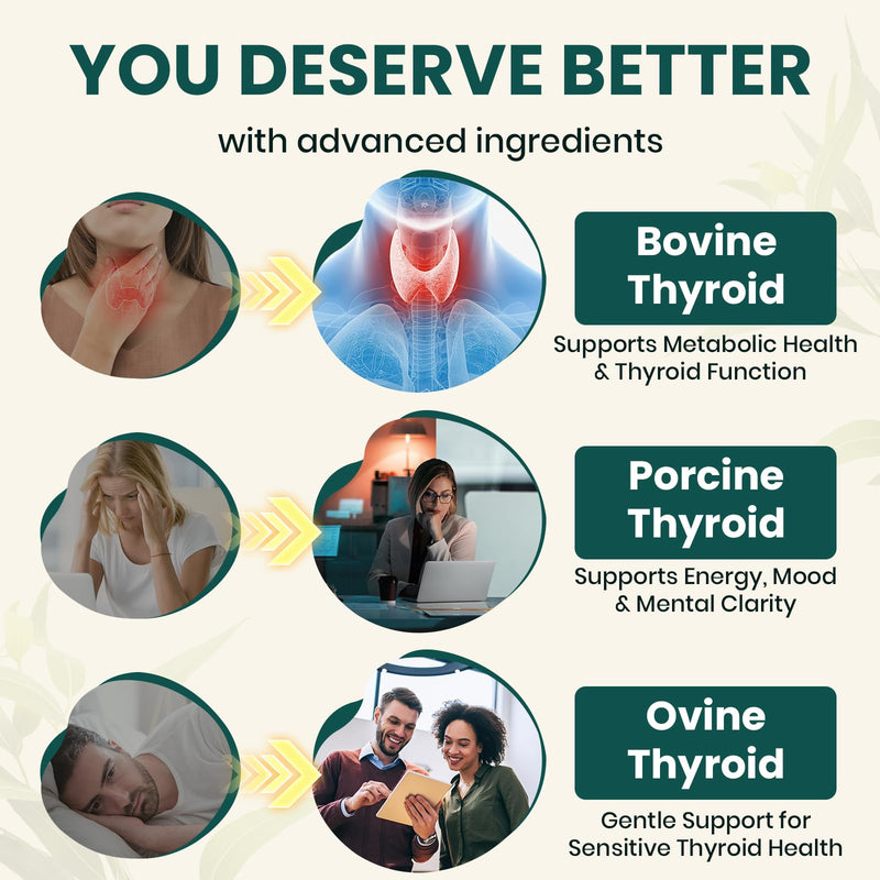 [Australia] - Thyroid Supplement ‚Äì TriDexThyro‚Ñ¢ Raw Desiccated Thyroid Complex 375 mg with Bovine, Porcine & Ovine ‚Äì120 Capsules for Women and MenÔºà1 PackÔºâ 3.37 Ounce (Pack of 1) 