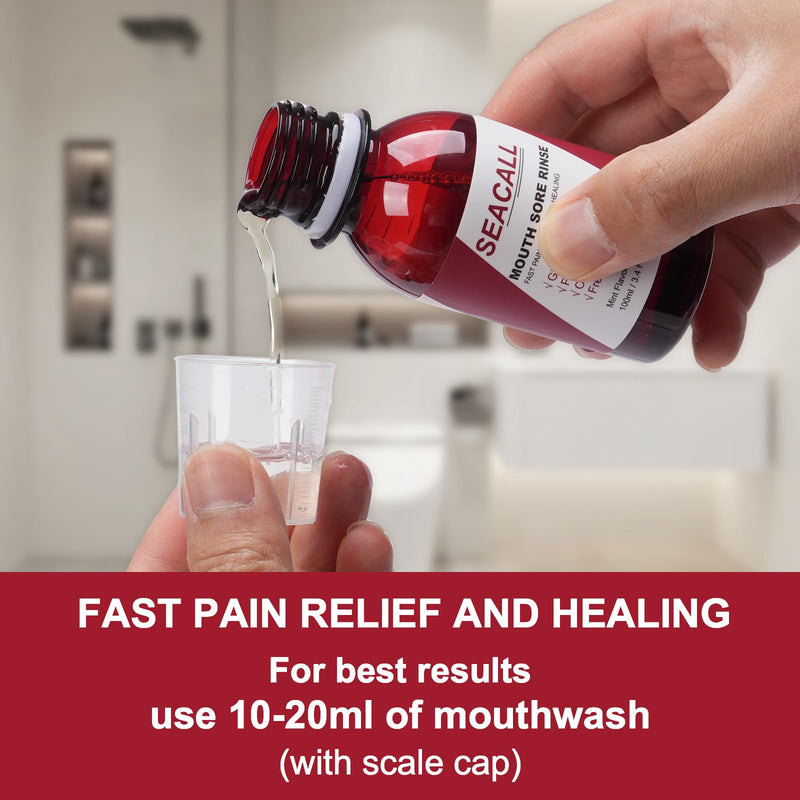 [Australia] - Oral Rinse Mouthwash - Mouth Rinse Help Canker Sores & Gingival Bleeding Treatment - Fresh Mild Mint (100ml/3.4 Fl oz) 