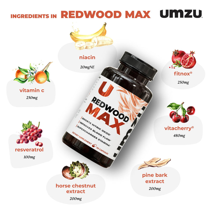 [Australia] - UMZU Redwood Max Nitric Oxide Booster, 1-Month Supply ‚Äì Advanced Nitric Oxide Supplement with Fitnox Blend, Pine Bark, Resveratrol & Tart Cherry ‚Äì Promotes Healthy Circulation, Energy and Recovery Redwood Max 1-Month Supply 