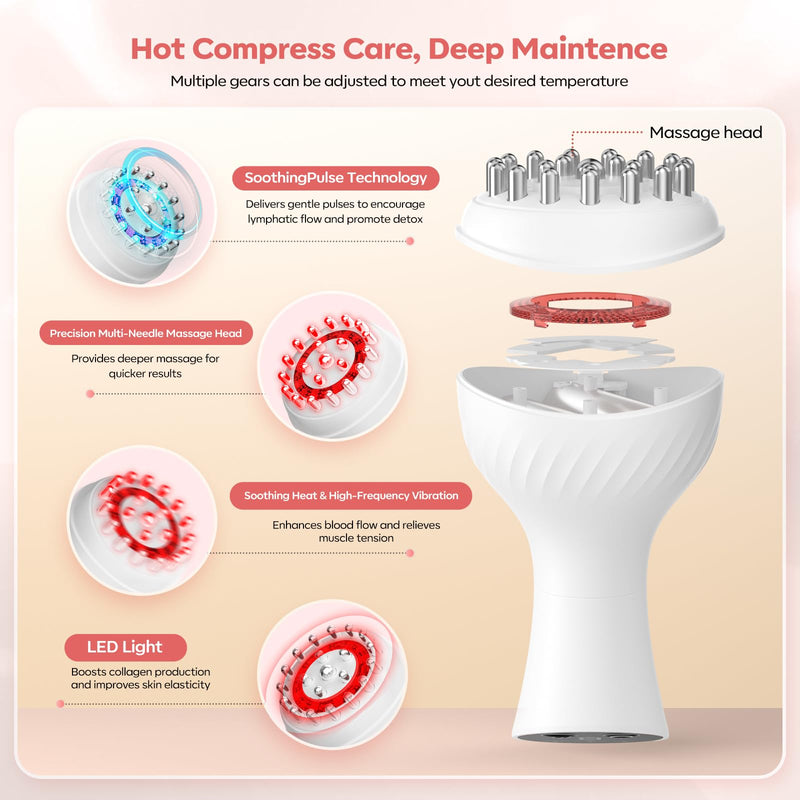 [Australia] - Lymphatic Drainage Massager & Anti Cellulite Massage Tool,New Lymphatic Massager,Helps Reduce Stretch Marks & Cellulite，for Belly, Arms & Legs,Body Sculpting Machine with Heat & Vibration 
