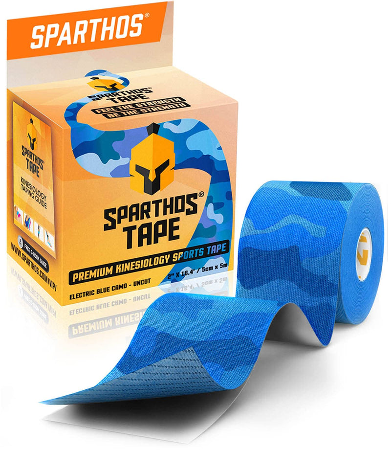Sparthos Tape Color Bundle: Electric Blue Camo + Navy Blue + Black Camo [16.4 ft Uncut Rolls]