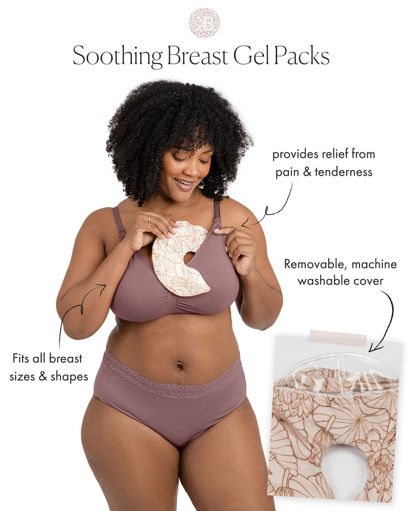 [Australia] - Kindred Bravely Soothing Breast Gel Pads | Hot or Cold Gel Packs for Breastfeeding & Pumping (2 Pack) 