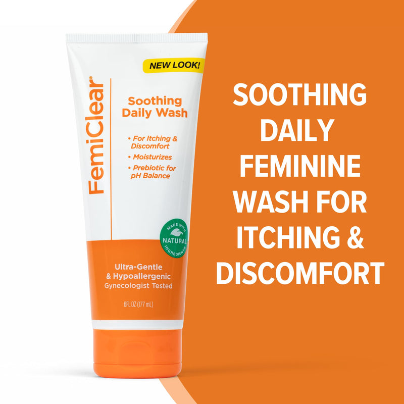 [Australia] - FemiClear Restoratives Soothing Feminine Wash - Feminine Care Wash for Itching & Irritated Skin, Feminine Hygiene Products, Essentials for Vaginal Health, PH Balance for Women (6FL oz) 