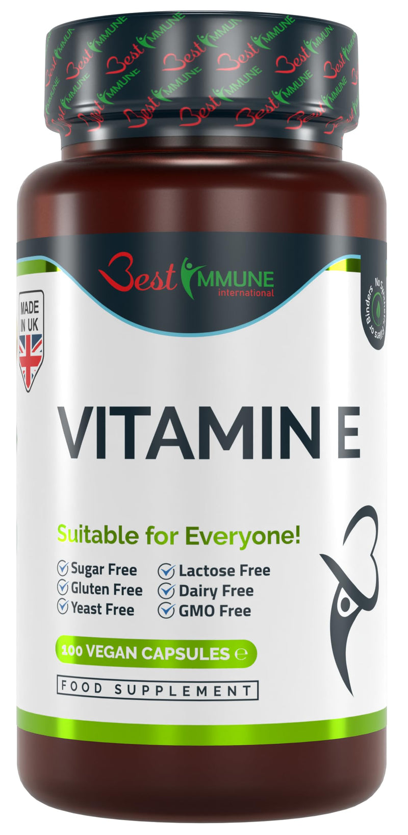 [Australia] - 100% Natural Vitamin E 500IU Improved Formula 100 Vegan Cruelty-Free Capsules 