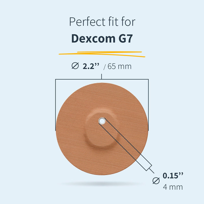 MySweetStitch | Patch for Dexcom G7 with Ventilation Hole | Waterproof | (25 Pieces) | Made in Germany | Outer Ø 65mm, Inner Ø 4mm | Pastel 25 piece