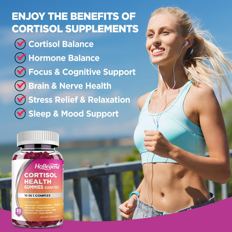 Cortisol Supplements for Women Men, Cortisol Gummies for Cortisol Detox | With Ashwagandha, Magnesium, L-Theanine, Phosphatidylserine, B6 for Relax, Sleep, Focus, Sugar-Free, Vegan, 60 1 Count (Pack of 120)