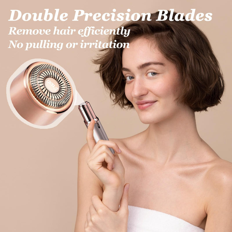 4-Pack Facial Rose Gold Gen 3 Replacement Heads for Flawless Hair Remover Generation 3, 18K Gold Double Blades 4 pack for Flawless Gen 3