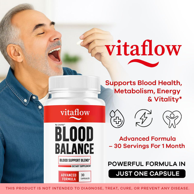 VitaFlow Capsules - Official Balance Supplement Support Capsule, Vitaflow All Natural Premium Advanced Formula, Vita Flow Pills Balance Support, 30 Capsules for 1 Month