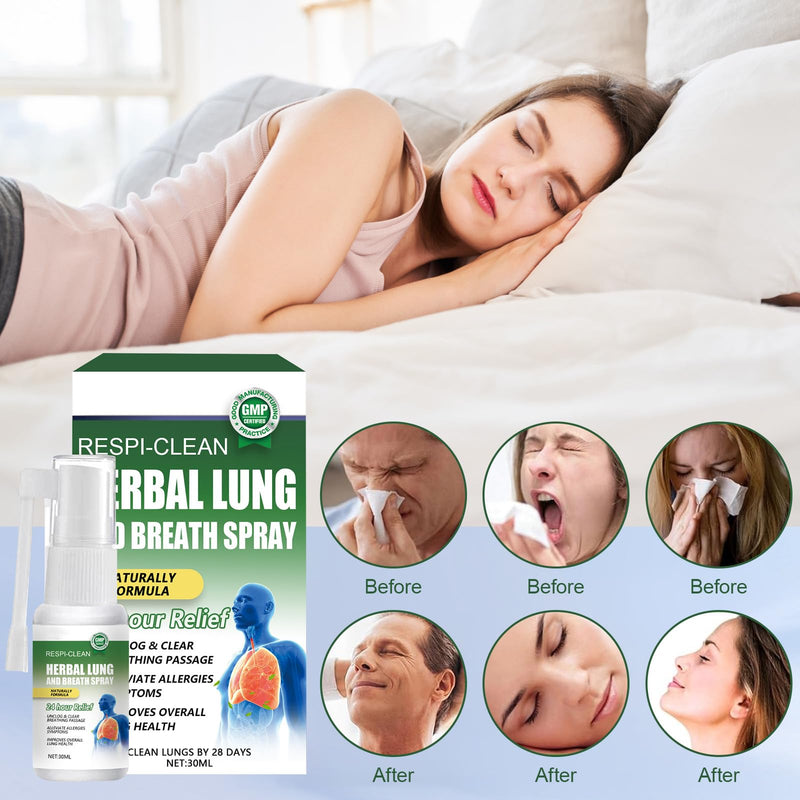 [Australia] - Landrain 3 pieces 30 ml Herbal Lung Cleansing Spray, Herbal Breath Respiratory, lung cleansing 