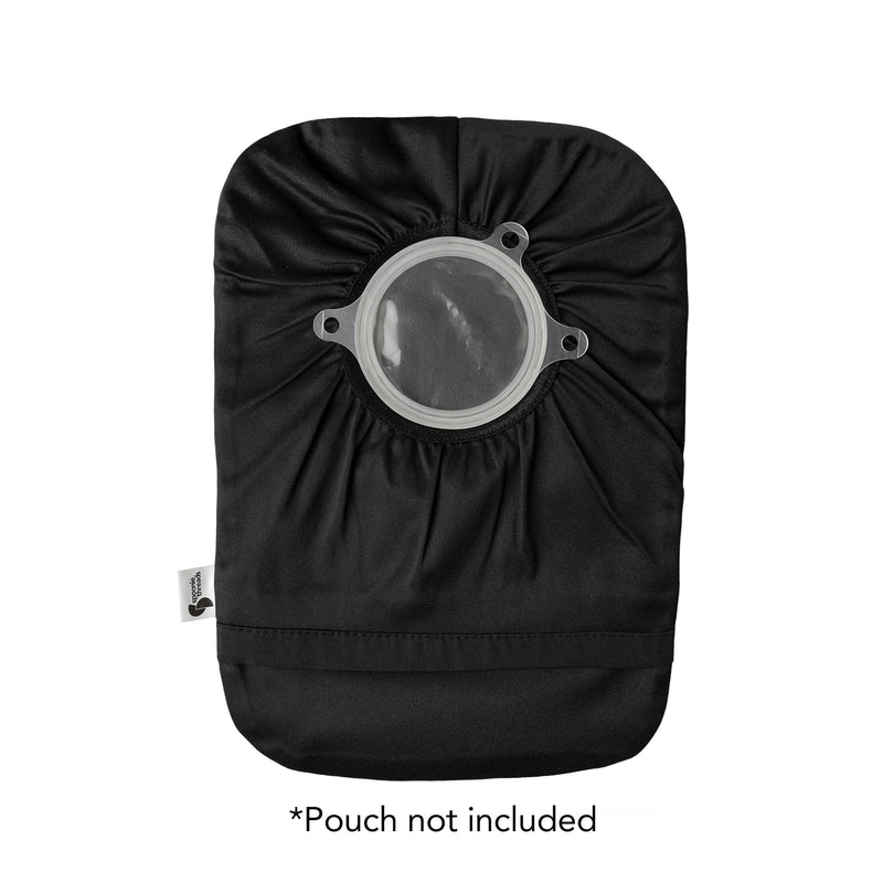 [Australia] - Black Elastic Ostomy Bag Cover | Fashionable & Adjustable Colostomy Stoma Ileostomy Pouches | Black, Size 6x9 (Small Opening) Size 6x9, Opening Small 