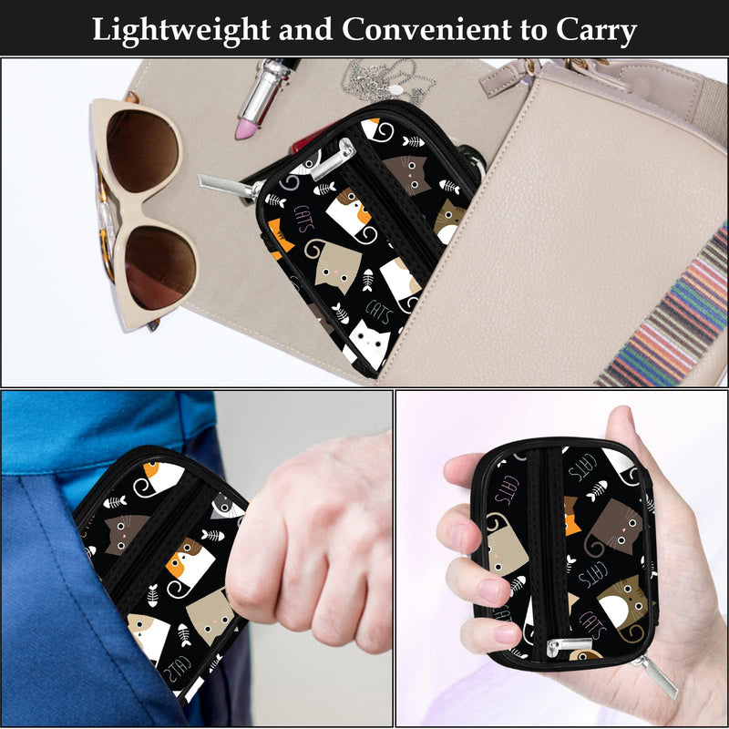 Serfeymi Weekly Travel Pill Organizer Pill Case for Purse with Removable 7 Day Pill Box, Fashionable Travel Medicine Organizer Pill Container for Medicine, Vitamin, Supplement - Black 03 + Pill Box 1 Case + 2 Boxes B. Black 03 + Pill Box