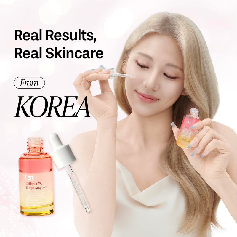 I.st Collagen VC Bounce Ampoule, Korean Face Serum with Vitamin C & Collagen, Hydrating Capsule Serum, Smooth Radiant Glow, 1.01 Fl Oz
