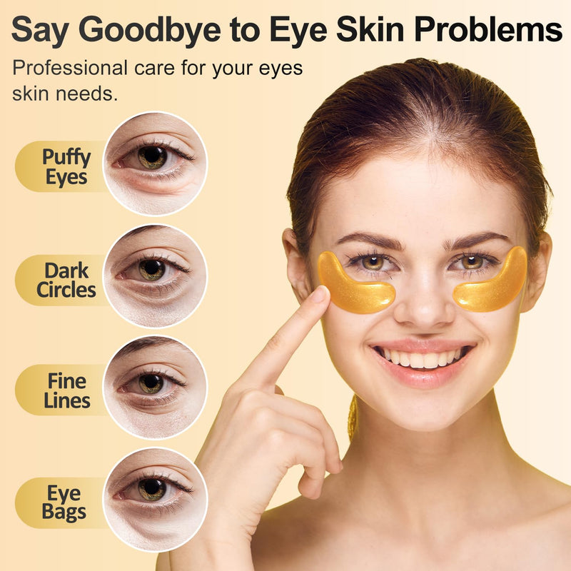 [Australia] - Under Eye Patches (24 Pairs) - 24K Gold Eye Masks Enriched with Abundant Collagen | Diminish Dark Circles and Puffiness | Anti-Aging, Smooth Fine Line, Nourish Skin 24 Count (Pack of 1) 