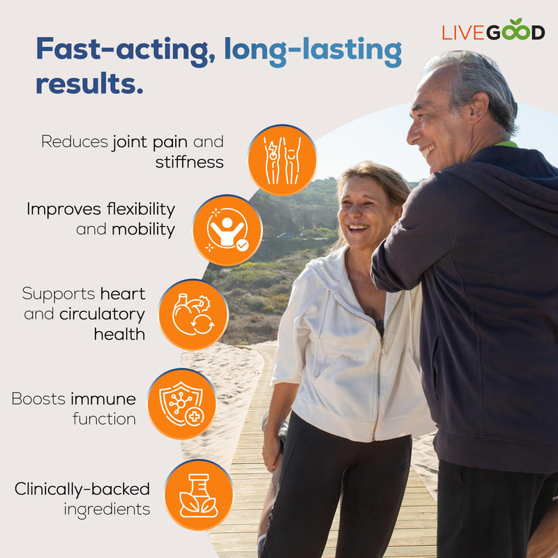 LIVEGOOD™ Factor 4, Omega 3 Fish Oil with EPA & DHA, CoQ10, and Turmeric, Advanced Q10 Coenzyme & CoQ10 Supplements, DHA Supplements for Heart, Joint & Immune Support, Made in USA, 60 Count,
