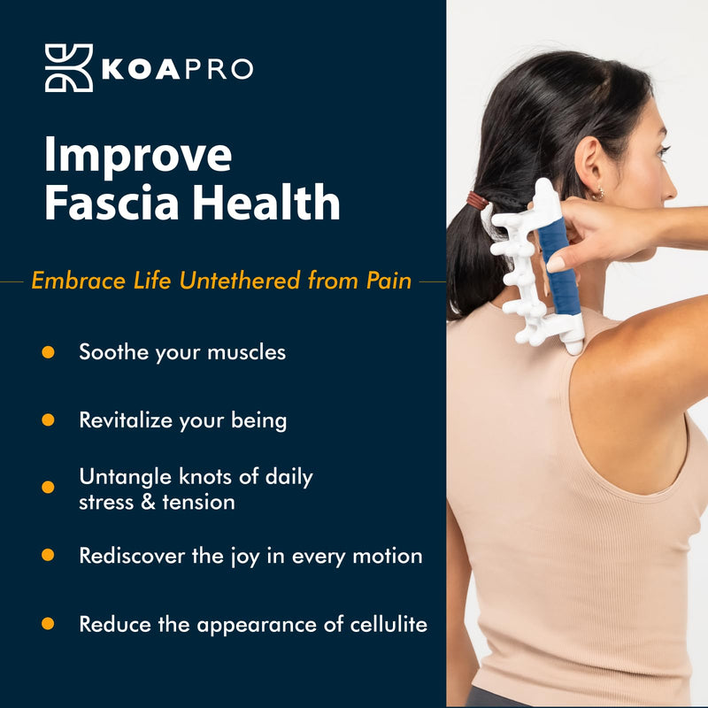 [Australia] - KOAPRO Fascia Massage Tool Blaster for Cellulite, Muscle Knots, Trigger Points & More - All-in-One Full Body Revolutionary Myofascial Release Tool and Facia Blaster Tension Relief Back & Neck Massager Blue Original 