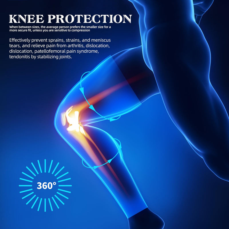 SKDK Copper Full Leg Sleeves Long Compression Leg Sleeve Knee Sleeves Protect Leg for Man Women Basketball, Arthritis Cycling Sport Football, Reduce Varicose Veins and Swelling of Legs XXX-Large（1 Pair）