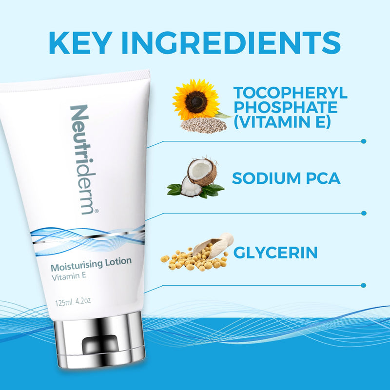NEUTRIDERM Daily Face Moisturizer with Natural Vitamin E Cream, Moisturizing Lotion for Face and Body, Wrinkles, Dry, Acne-Prone, Irritated or Aging Skin, 48-Hour Hydration, 4.2 oz | Vitamin E formula hydrates face & body, supports dry, sensitive and m...