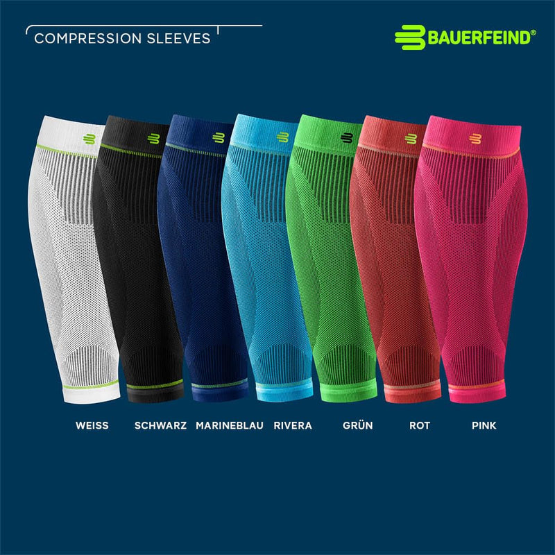 [Australia] - BAUERFEIND Calf Bandage Compression Sleeves Lower Leg, 1 Pair of Leg Warmers Unisex Navy Blue L Long 