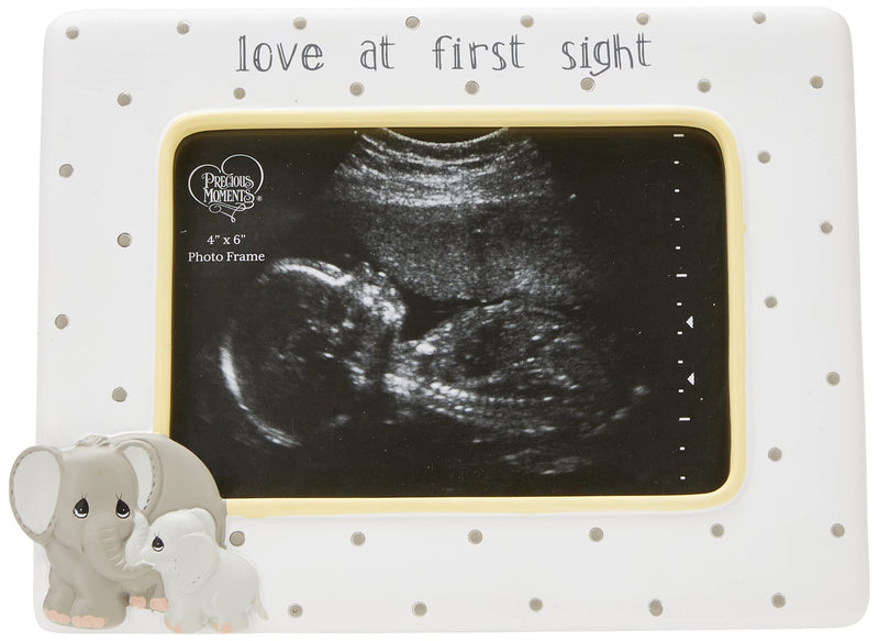 [Australia] - Precious Moments Elephant Love at First Sight Ultrasound 4 x 6 Resin & Glass 183407 Photo Frame, One Size, Multi Elephant Sonogram Photo Frame 