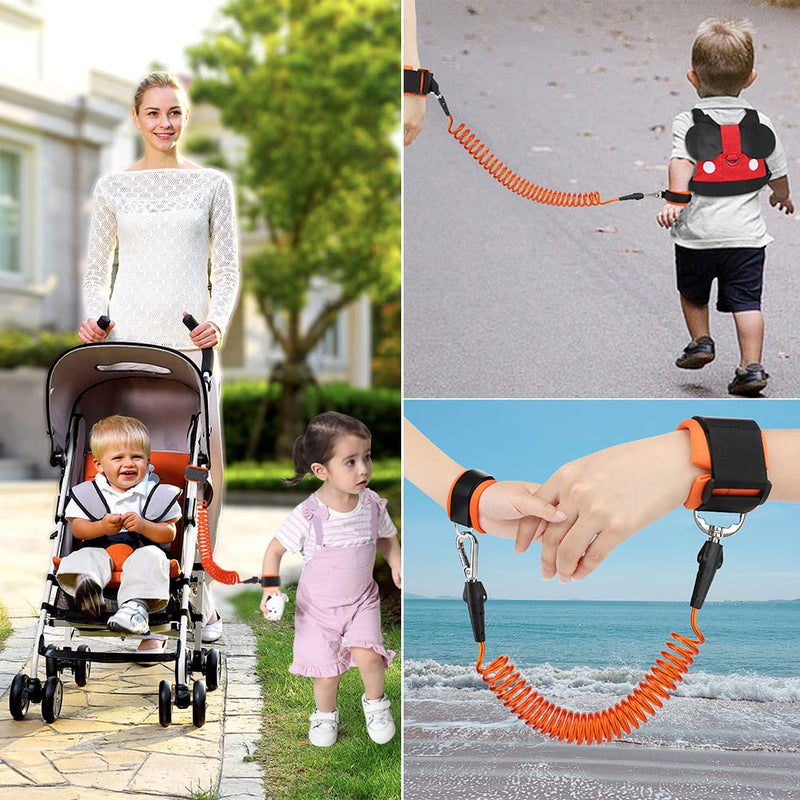 [Australia] - Accmor Toddler Leash Harness, Child Harness Baby Leash + Anti-Lost Wrist Link, Cute Kids Harness with Walking Assistant Strap Belt Tether for 1-5 Years Boys and Girls to Zoo or Mall Red/Boys,Orange Wrist Link 