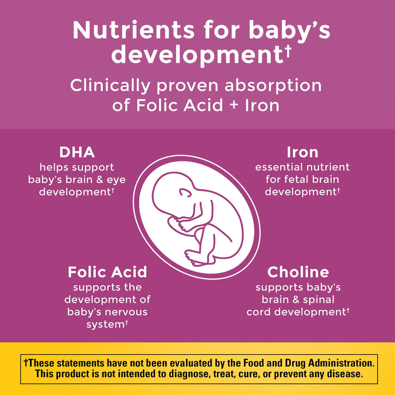 [Australia] - Nature Made Prenatal Vitamin Softgels + Choline Capsules, Folic Acid + DHA + Choline, 60 Prenatal Vitamins for Women, 60 Choline Supplements Capsules, 60 Day Supply 