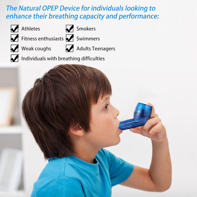 [Australia] - MILLSTEPS Breathing Exercise Device for Lungs,Mucus Relief and Lung Expansion Device - Clear Mucus from Airways Naturally & Build Stronger Lungs (Blue) Blue 