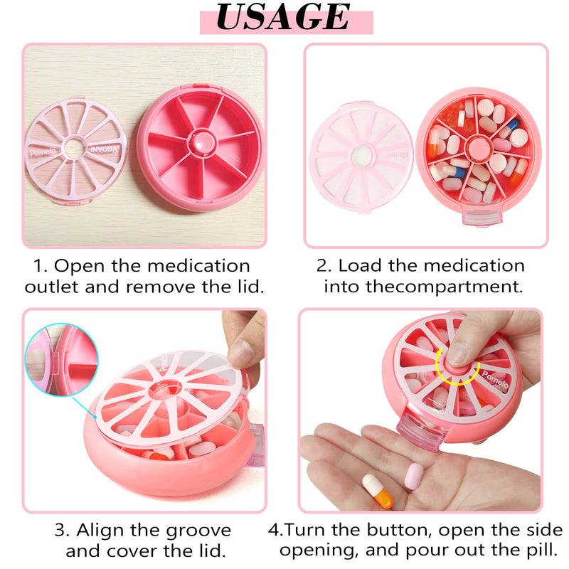 6PCS Weekly Pill Organizer 6PCS 7 Day 3 Times a Day INVODA Large Daily Pill Cases for Pills Vitamin Fish Oil Supplements Container (Group+Light Grey Bag 3PCS) Group+3bag