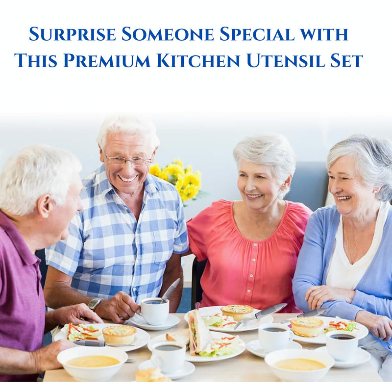4 pcs Disabled Cutlery for Adults Easy Grip Cutlery for Disabled Hands Eating Aids for Adults Arthritic Hands Comfort Grips Cutlery Great for The Elderly Tremors and Trembling Hands