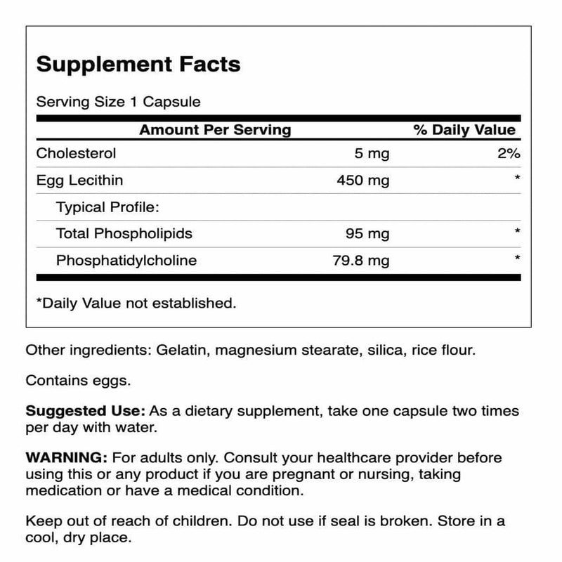 [Australia] - Swanson Egg Yolk Lecithin - Soy-Free Supplement - (60 Capsules) 