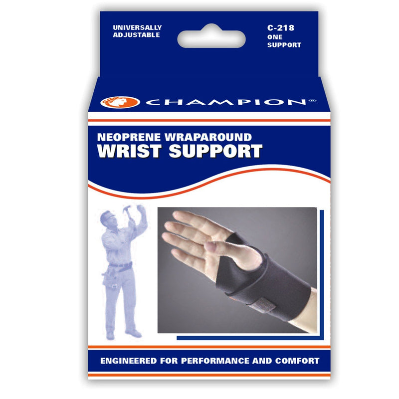 CHAMPION Compression Reversable Neoprene Wrist Support Wraparound, Black
