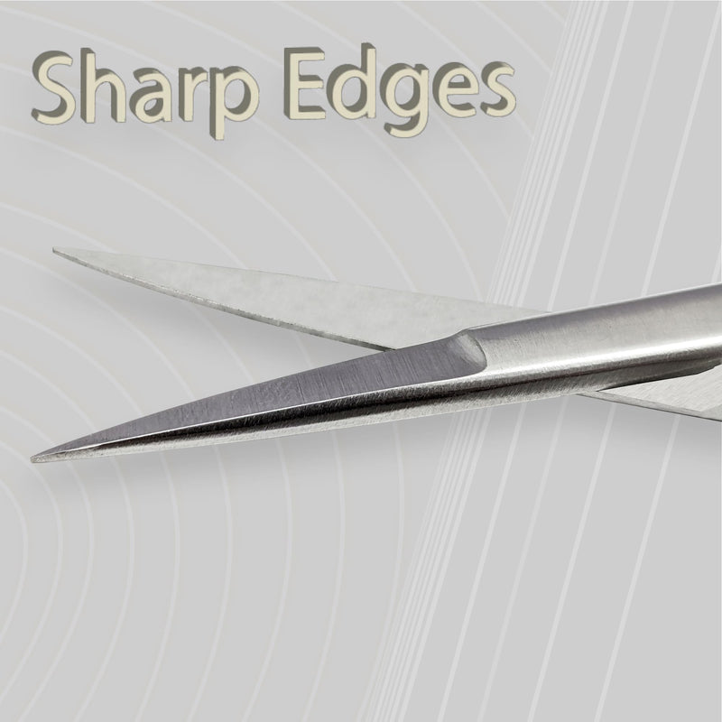 [Australia] - MJW Professional Iris Scissors Made of Stainless Steel Used as Beard, Ears, Nose Hair Scissors, Cuticle Cutting and Craft Scissors with Precise Jaw Cutting Straight Ends Iris Scissor Straight 